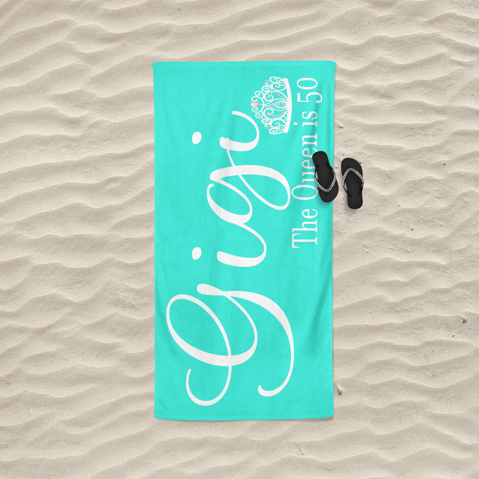 50th Birthday Gift for Women Personalized Beach Towel Girls Etsy