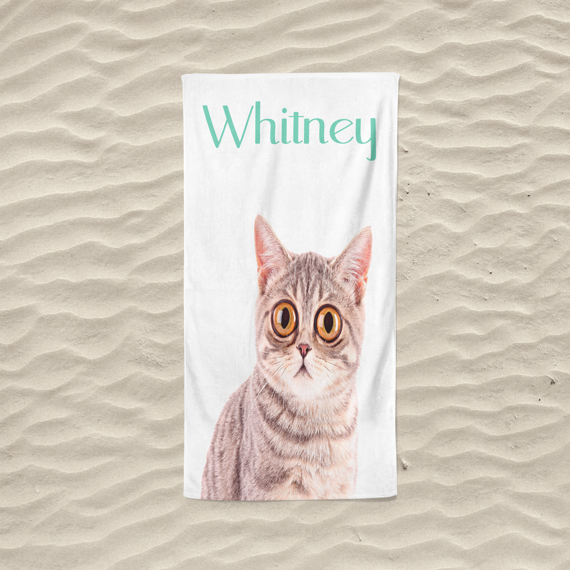 Cat Beach Towel Funny Beach Towel Personalized Beach Towel Etsy
