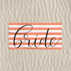 Bride Beach Towel - Bride Towel - Engagement Party Decorations -Bride Gift - Gift For Bride - Beach Wedding Gift - Tropical Wedding