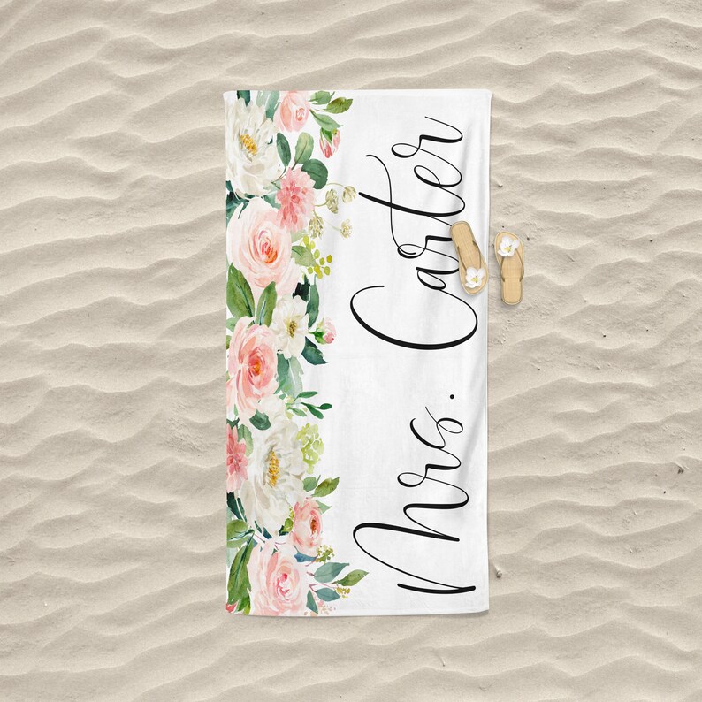 Bride Beach Towel Personalized Beach Towel Gift for Bride Etsy