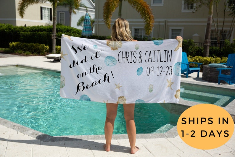Bride Beach Towel Personalized Beach Towel Gift for Bride Etsy