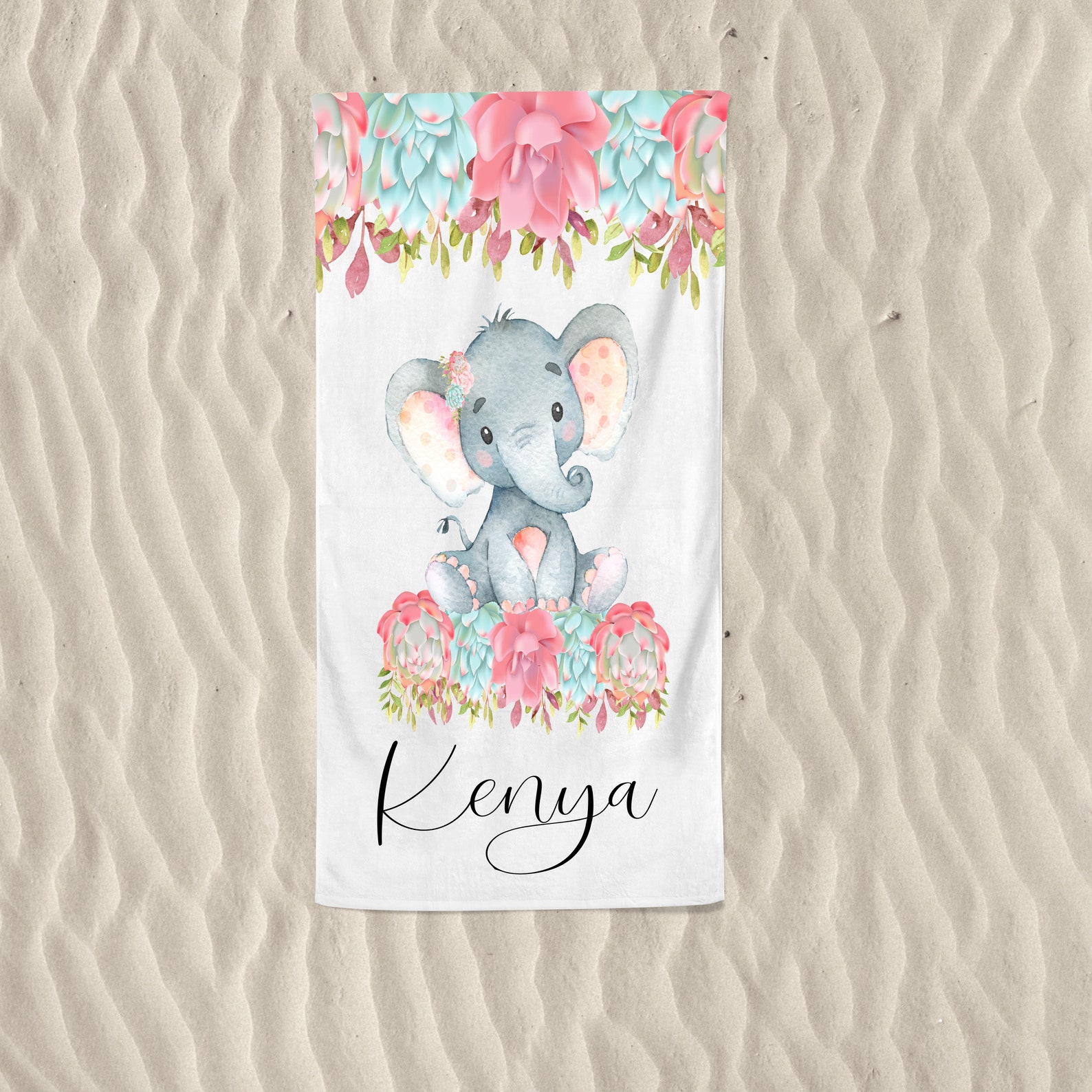 Elephant Towel Kids Beach Towels Personalized Beach Towel Etsy