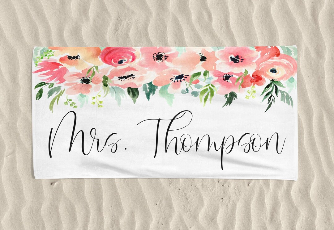 Bride Beach Towel Personalized Beach Towel Beach Towel Etsy