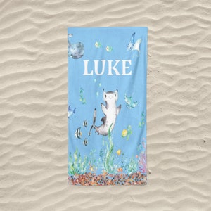 Ocean Towel, Kids Beach Towel, Personalized Baby Towel, Custom Beach Towel, Pool Accessories, Pool Party Decorations, Boat Accessories