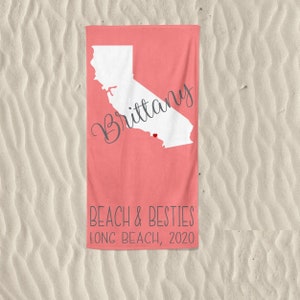 Besties, Personalized Beach Towel, Bachelorette Beach Towel, Wedding Party Beach Towel, Gift For Best Friend,Graduation Gift For Best Friend