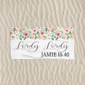 40th Birthday Gift For Woman, Unique 40th Birthday Gift, Fortieth Birthday Gift, Personalized Beach Towel, Pool Favor For Adult