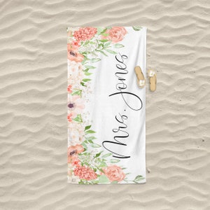 Bride Beach Towel Personalized Beach Towel Beach Towel Personalized Bride Towel Personalized Future Mrs Bridesmaid Gift image 5