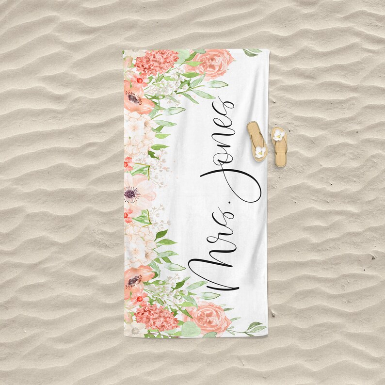 Bride Beach Towel Personalized Beach Towel Beach Towel Personalized Bride Towel Personalized Future Mrs Bridesmaid Gift image 5