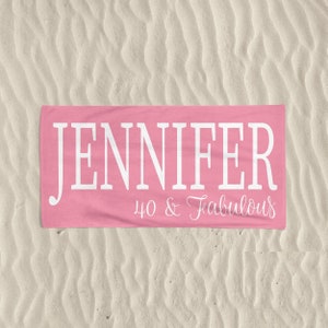40th Birthday Gift For Woman, Unique 40th Birthday Gift, Fortieth Birthday Gift, Personalized Beach Towel, Pool Favor For Adult