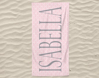 Personalized Beach Towel, Custom Name, Microfiber Fleece