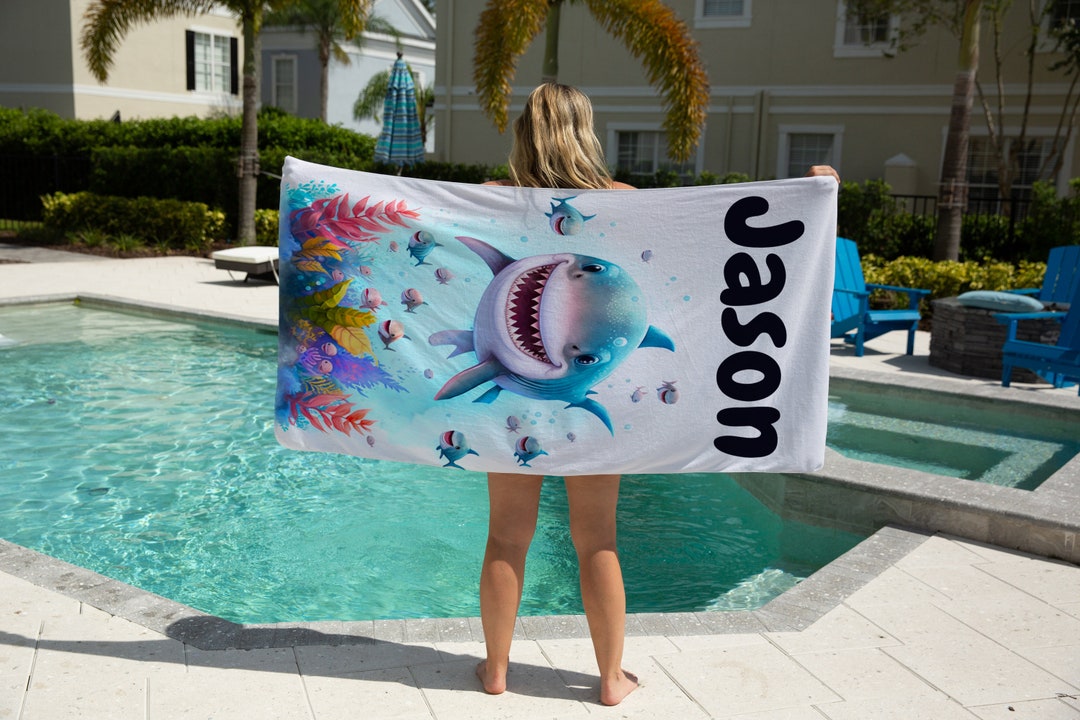 Shark Beach Towel Beach Towels for Kids Shark Gift Shark Etsy