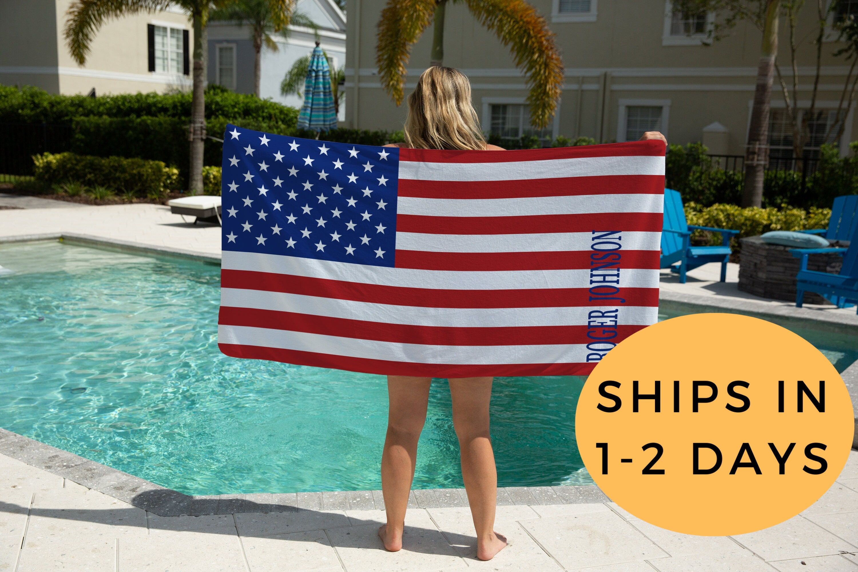 American Flag Usa National Holidays Patriotic Art Towels,beach Bath Pool Sprot Travel Hand Spa