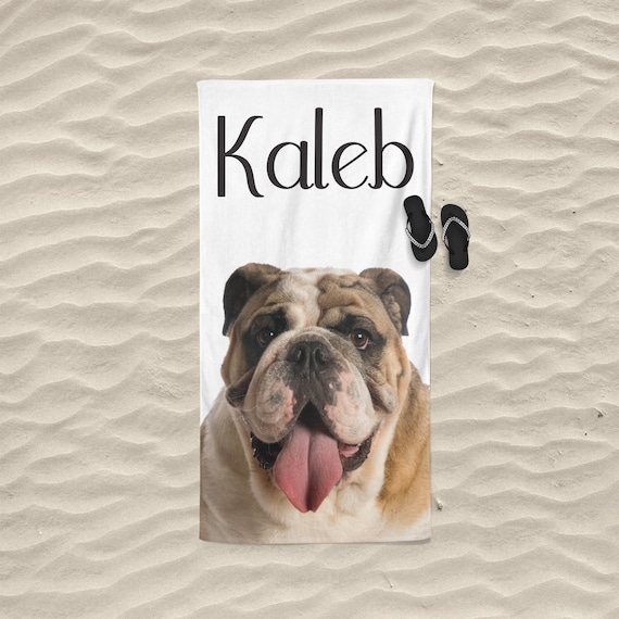 English Bulldog Gift Funny Dog Towel Personalized Beach Towel Adults Custom Beach Towel Kids Beach Towel Boat Accessories Pool Decor Etsy