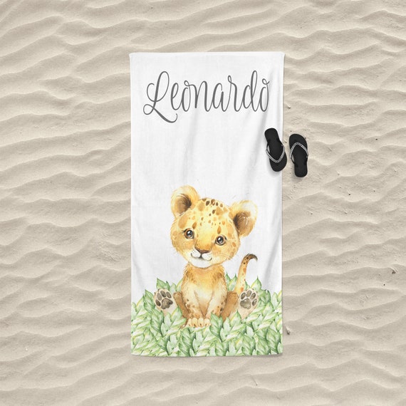 Boys Cute Jungle Safari Animals Zebra Giraffe Kids Beach Towel 256477175321283064