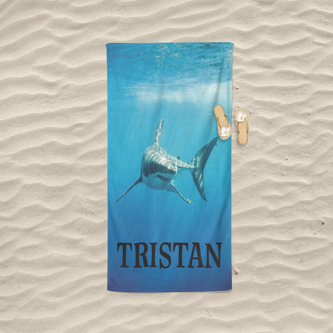 Shark Beach Towel Personalized Beach Towel Adults Etsy