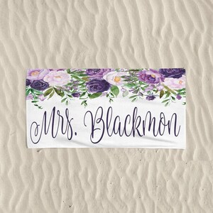 Personalized Beach Towel, Bride Wedding Beach Towel, Beach Bridal Shower Towel, Bridal Shower Gift, Beach Towels Personalized, Honeymoon