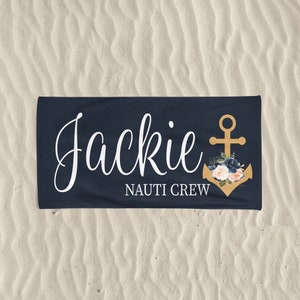 Nauti Bachelorette, Bride Bach Trip, Beach Bachelorette Party, Personalized Beach Towel, Beach Themed Gifts, Customized Beach Towels