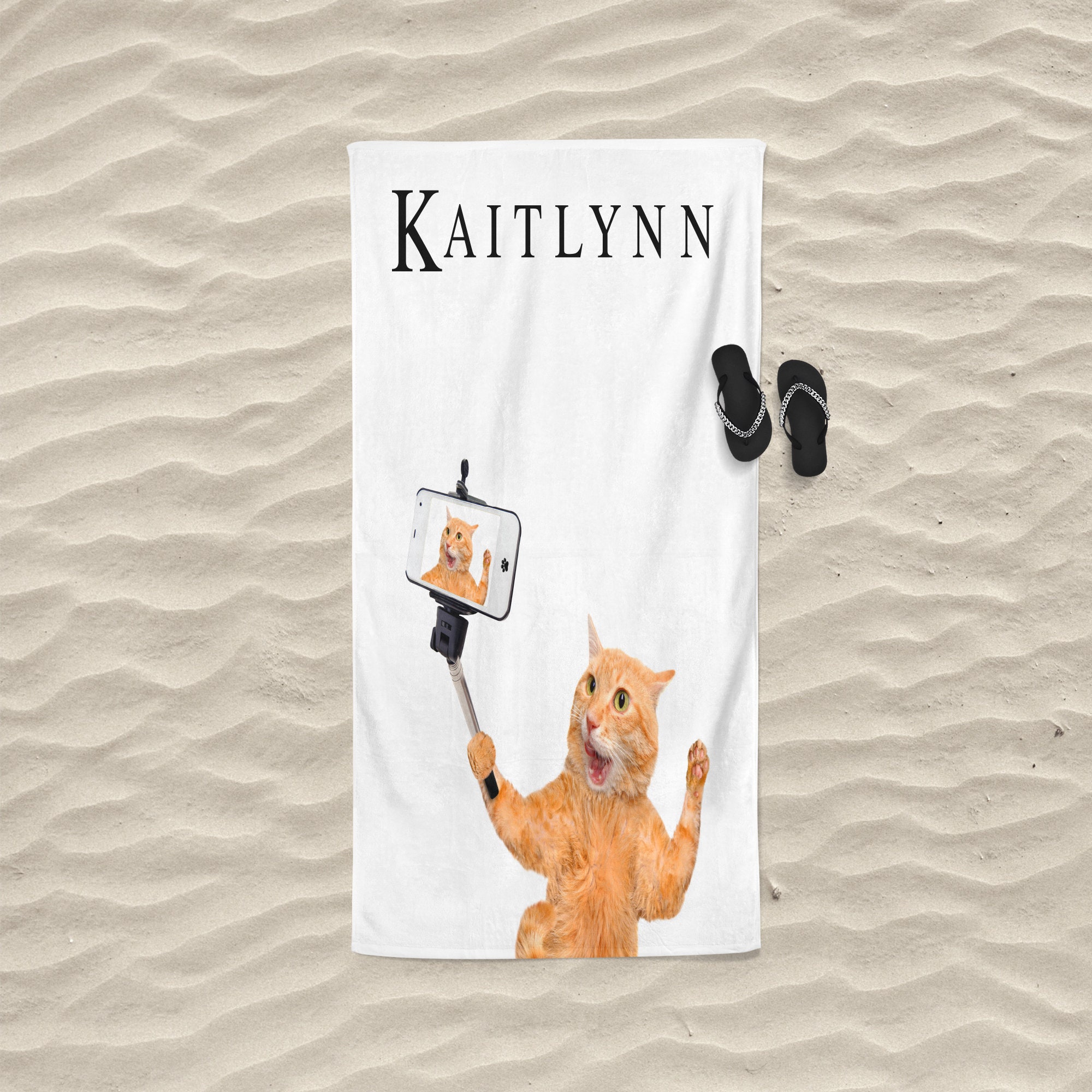 Cat Beach Towel Funny Beach Towel Pool Accessories Etsy