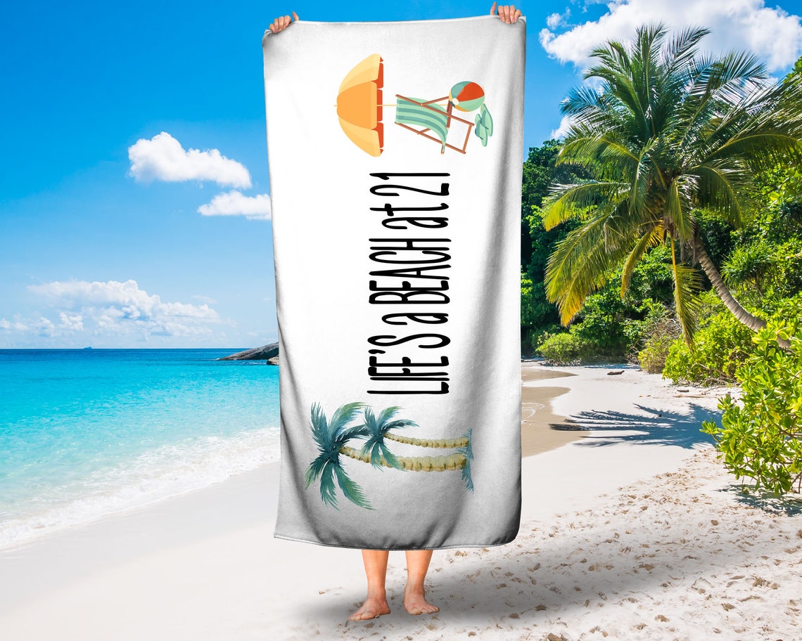 Personalized Beach Towel Adult Party Favor for Adult Custom Etsy