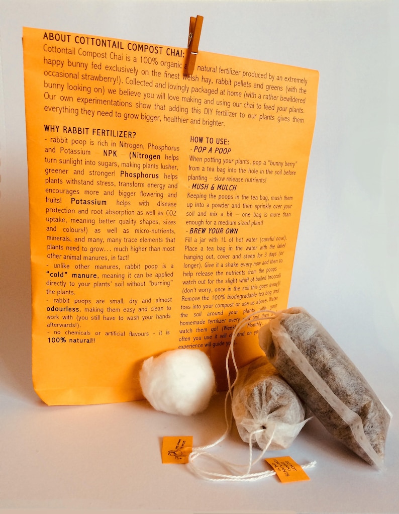 Cottontail Compost Chai DIY Rabbit Manure Tea Organic Etsy