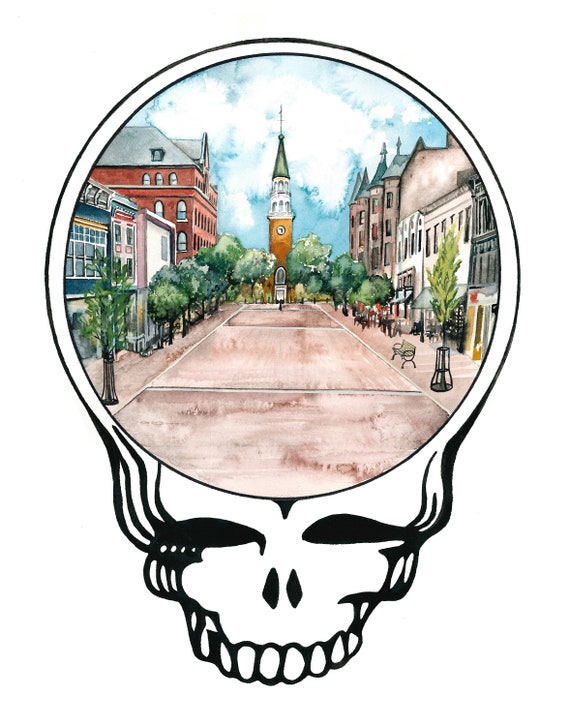 Burlington Vermont Church Street Grateful Dead Steal Your Face Etsy