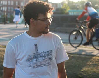 Atwater Market Tee in white, grey, blue, pink