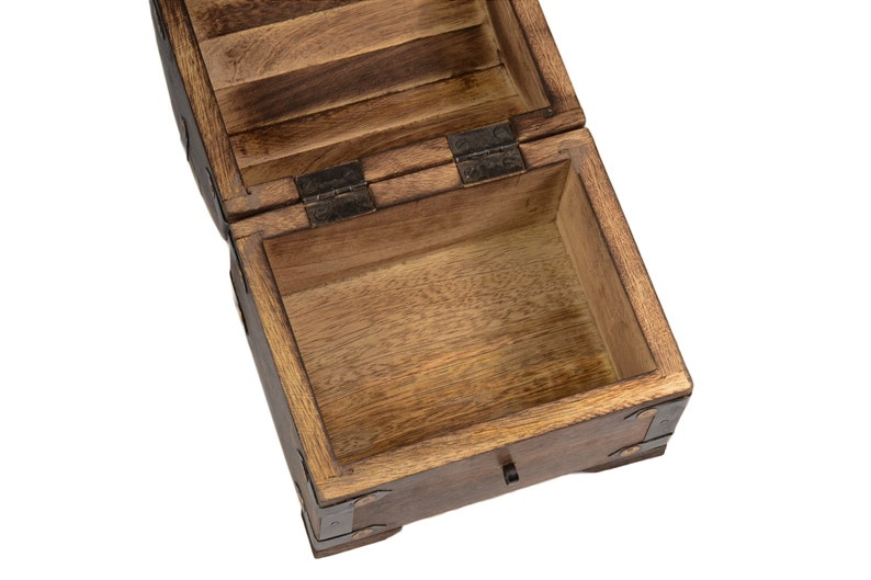 Treasure Chest Engraved Box Solid Wooden Chest With Engraving Etsy