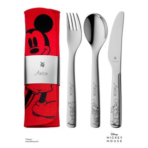 Couverts pour enfants WMF MY2GO Disney Mickey mouse, couverts de gravure 5 pièces avec gravure, nom gravé cadeau de naissance Baptême Anniversaire image 1