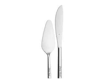 WMF NUOVA Kuchenbesteck Set 2-tlg, Tortenheber, Tortenmesser mit Gravur, personalisiert | Geschenk Geburtstag | Muttertag, Hochzeit