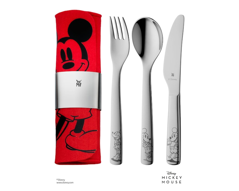 Couverts pour enfants WMF MY2GO Disney Mickey mouse, couverts de gravure 5 pièces avec gravure, nom gravé cadeau de naissance Baptême Anniversaire image 2