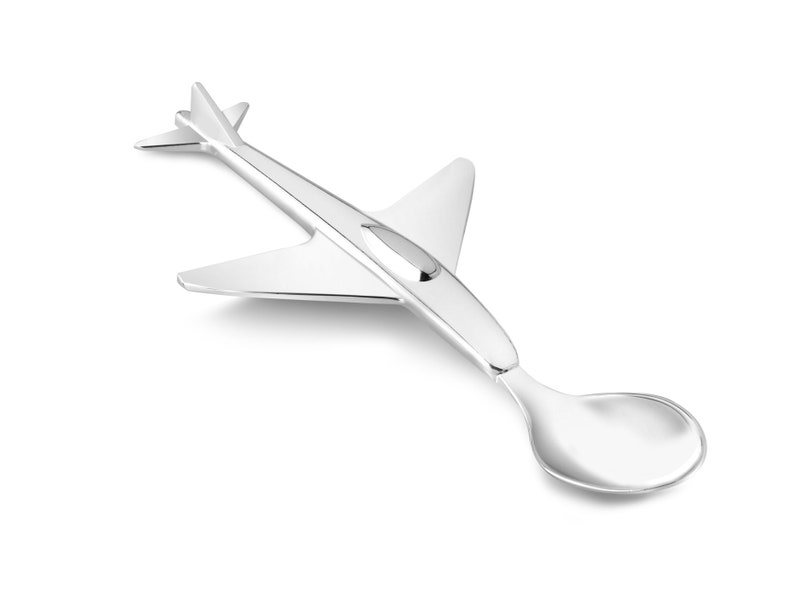 ZILVERSTAD children's spoon PLANE personalized, baby spoon name engraved, spoon engraving Birth gift Baptism Birthday image 2