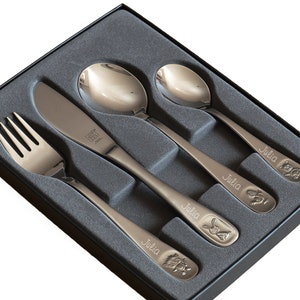 Zwilling children's cutlery Bino 4-piece cutlery set engraved with name Birth gift Baptism Birthday image 4