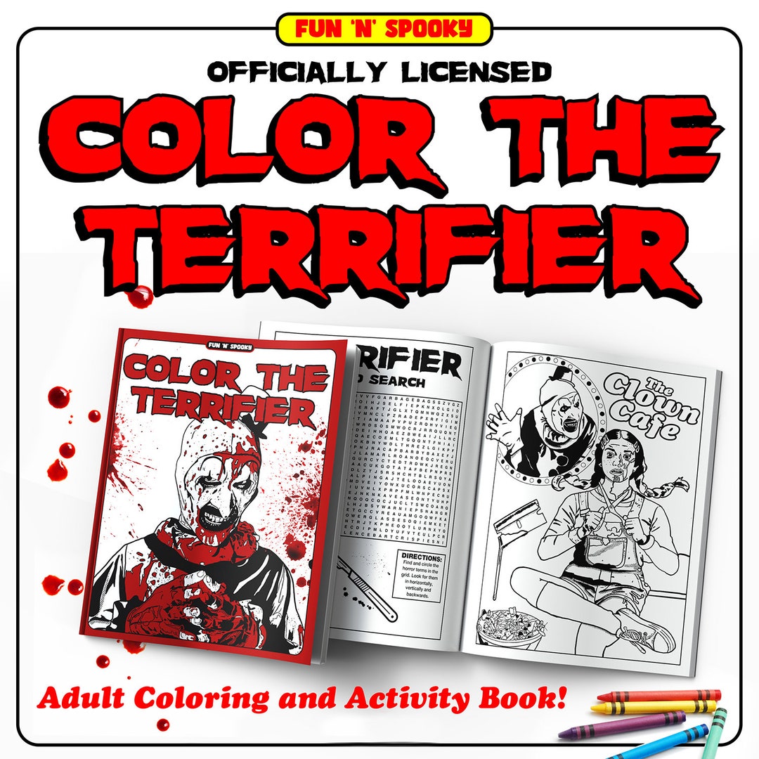 Color the Terrifier Coloring and Activity Book officially Licensed - Etsy
