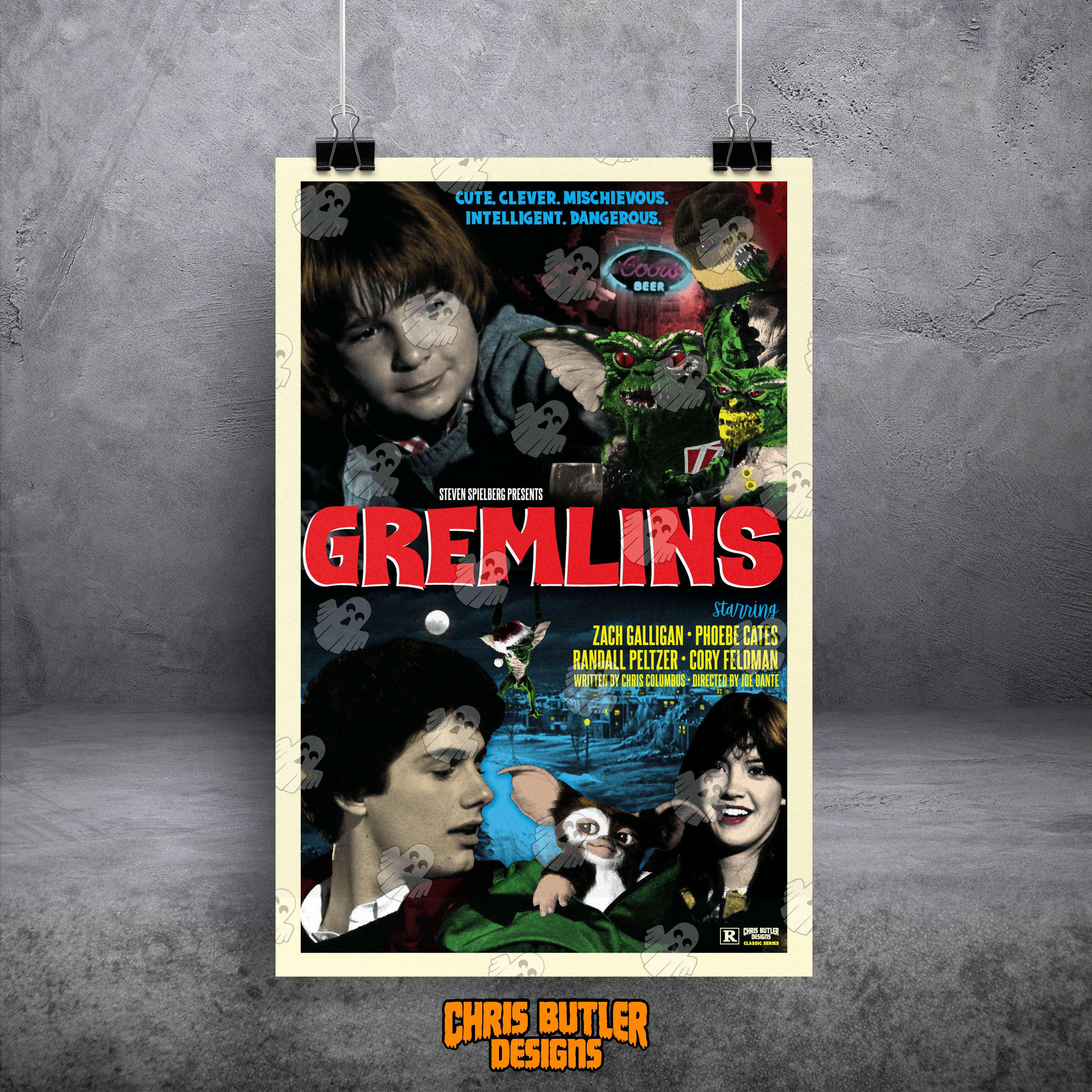 GREMLINS ポスター 1984 Gremlins Movie Poster 11X17 Gizmo Billy Kate Howie Mandel