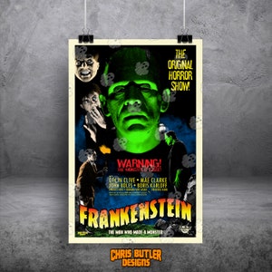 Frankenstein Design 2 11x17 Alternative Movie Print