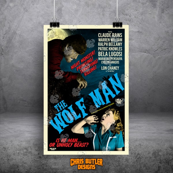The Wolf Man Design 2 11x17 Movie Poster