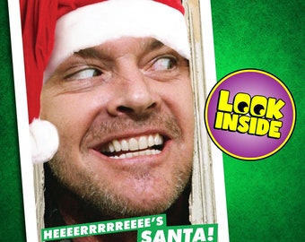 Here's Santa! (Shining Themed Christmas Card - Greeting Card