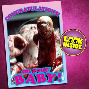 Congratulations On The Baby (Alien Theme) - Greeting Card