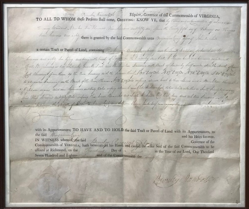 Kentucky Land Grant 1787 Etsy