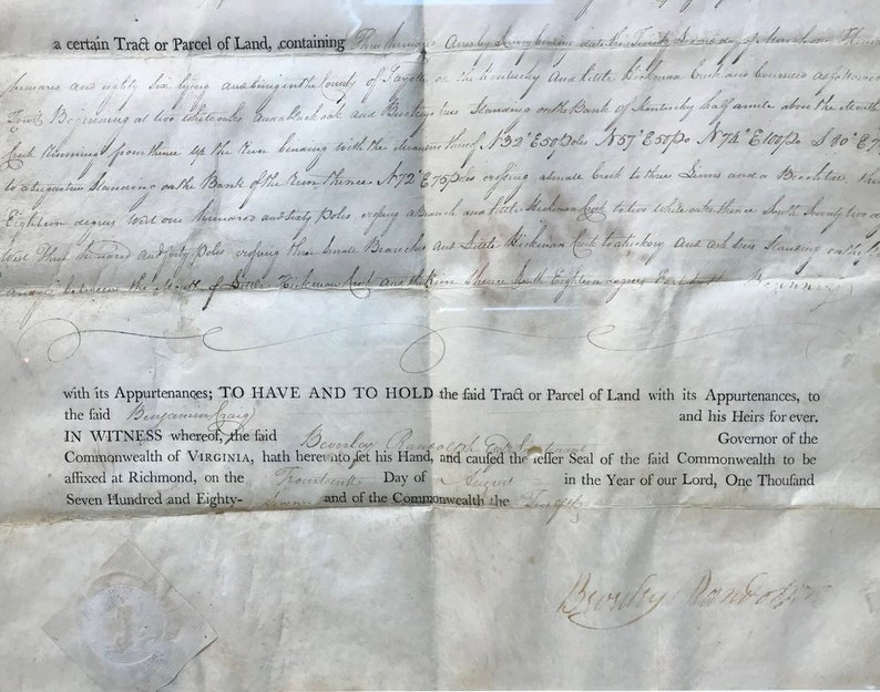 Kentucky Land Grant 1787 Etsy