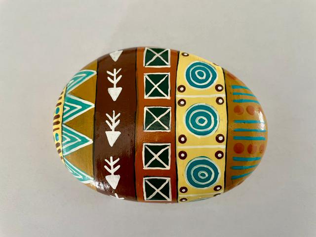 Tribal Design Painted Rock - Etsy