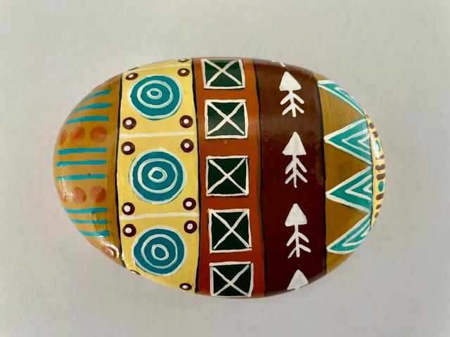 Tribal Design Painted Rock - Etsy