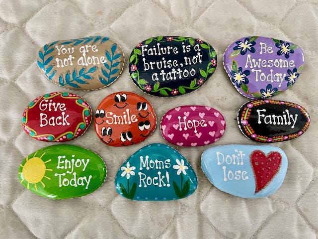 Inspirational Painted Rocks - Set of 10