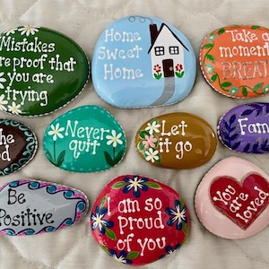 Inspirational Painted Rocks - Set of 10