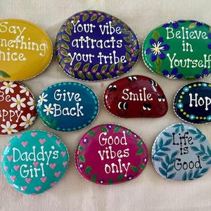 Inspirational Painted Rocks - Set of 10