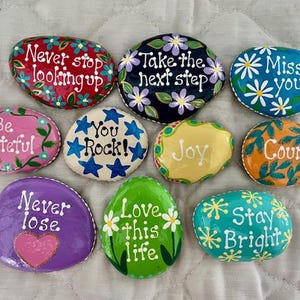 Inspirational Painted Rocks - Set of 10