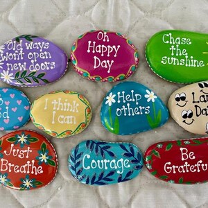 Inspirational Painted Rocks - Set of 10 - Etsy