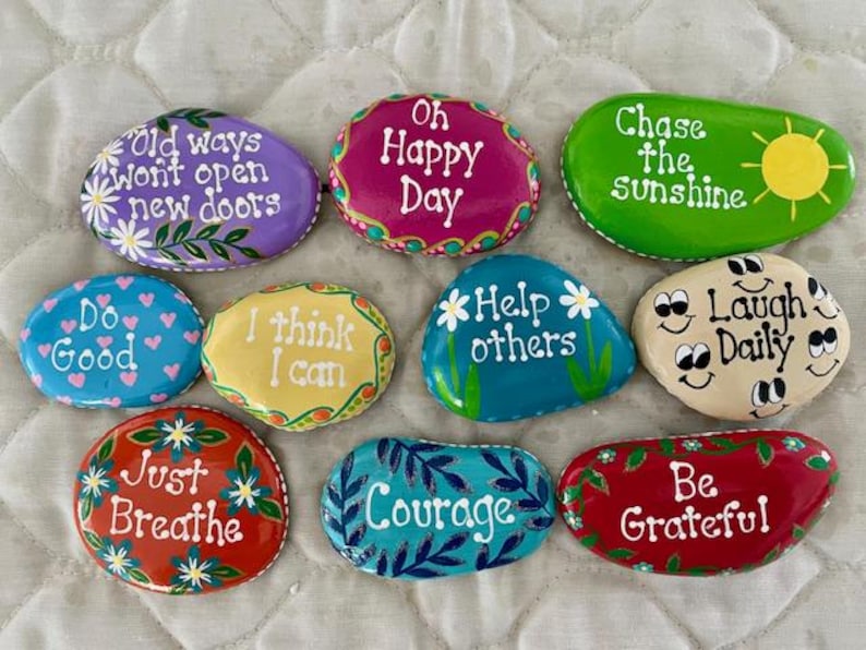 Happy Ohio Rocks Inspirational Painted Rocks - Set of 10 - Etsy