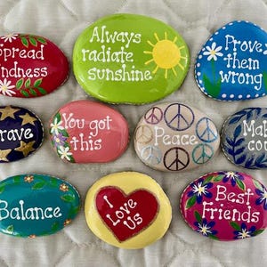 Inspirational Painted Rocks - Set of 10