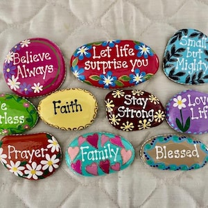 Inspirational Painted Rocks - Set of 10